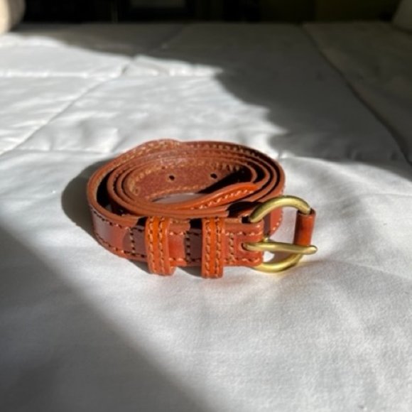 LINEA PELLE Genuine Leather Belt, Tan, 32"-36" - Picture 3 of 8